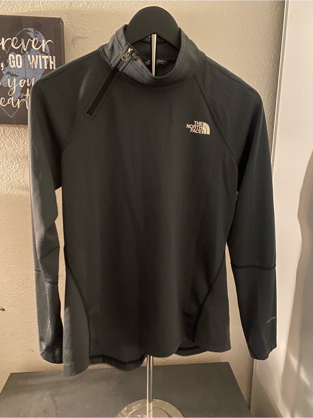 The North Face womens Black/Charcoal Half-Zip Performance Jacket